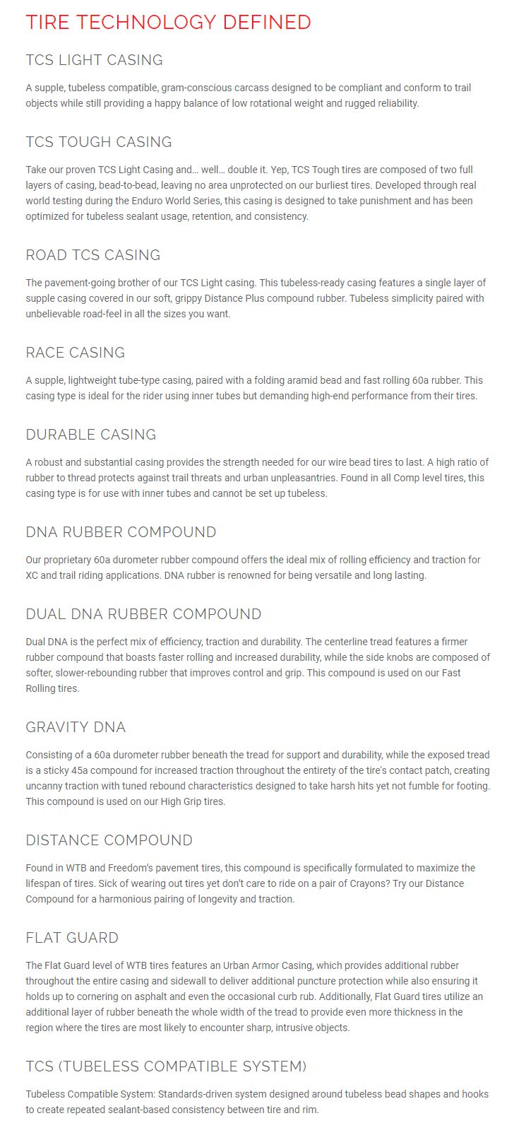 WTB tire technology explained